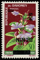 ** BENIN - Poste - Michel 1571, émission Locale, Variété Surcharge Renversée: 50/30f. Fleurs - Other & Unclassified