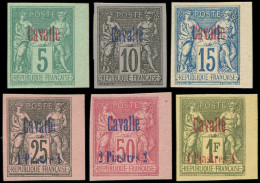 (*) CAVALLE - Poste - 1 + 3 + 5/8, Série Complète De 6 Non Dentelés Sur Papier épais (ni Carton, Ni Bristol), Type II, B - Autres & Non Classés