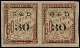 * GUADELOUPE - Taxe - 13, En Paire, 1 Exemplaire Abeille Tournée, Signé Brun & Scheller (Maury) - Postage Due