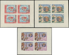 ** LAOS - Poste - 114/16, 3 Blocs De 4 Non Dentelés: Centenaire De L'I.U.T - Laos