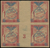 ** NOUVELLE-CALEDONIE - Taxe - 14, Bloc De 4 Millésime "4": 1f. Rose S. Paille - Timbres-taxe