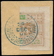 O OBOCK - Poste - 55a, Moitié De Timbre Sur Fragment - Used Stamps