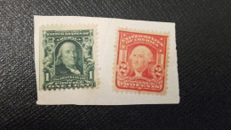 Rares Deux Timbres USA Neufs Sur Fragment - Autres - Amérique