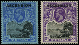 * ASCENSION - Poste - 7/8, 2s. Bleu Et 3s. Violet - Ascensione