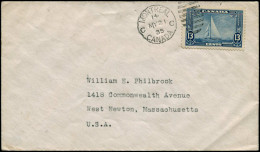 FDC CANADA - Poste - 178, Sur Enveloppe Pour Les USA 4/5/35: 13c Yacht Britannia - Andere & Zonder Classificatie