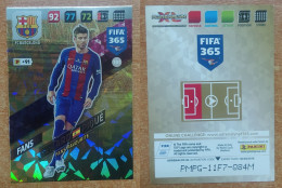 AC - 101 GERARD PIQUE  FC BARCELONA  FANS FAVORITE  PANINI FIFA 365 2018 ADRENALYN TRADING CARD - Trading-Karten