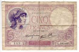 (Billets). France. 10 Fr Minerve 28.09.1939 & 5 Fr Violet 13.07.1939 - 10 F 1916-1942 ''Minerve''