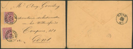 émission 1884 - N°46 X2 Sur Lettre Obl Simple Cercle "Denderleeuw" > Gent - 1884-1891 Leopoldo II