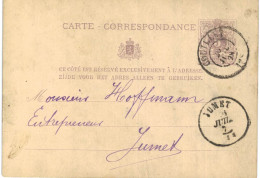 Carte-correspondance N° 28 écrite De Couillet Vers Jumetr - Letter-Cards