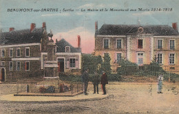 Beaumont Sur Sarthe  (72 - Sarthe) La Mairie Et Le Monument Aux Morts - Beaumont Sur Sarthe