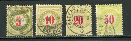 SUISSE - TIMBRE TAXE - N° Yt 30+31+32+33 Obli. - Taxe