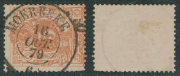 émission 1869 - N°28 Obl Double Cercle "Moerbeke". Luxe ! - 1869-1888 Lying Lion