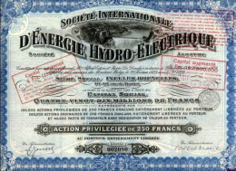 INTERNATIONALE D'ÉNERGIE HYDRO-ÉLECTRIQUE (SIDRO); Action Privilégiée - Water