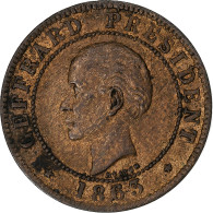 Haïti, Geffrard, 10 Centimes, 1863, Heaton, Cuivre, TTB, KM:40 - Haïti