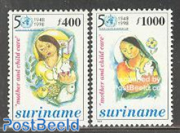 Suriname, Republic 1998 WHO 50th Anniversary 2v, Mint NH, Health - Health - Surinam