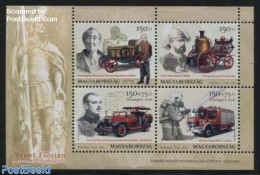 Hungary 2016 Fire Brigade S/s, Mint NH, Transport - Automobiles - Fire Fighters & Prevention - Neufs