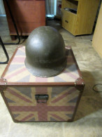 Authentique Et Rare Casque M! Américain De La Seconde Guerre Mondiale Complet Avec Son Liner. First Armored Division! - Hoeden