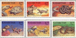 Kazakhstan 1994 Reptilies And Amphibians Rare Fauna Set Of 6 Stamps MNH - Autres & Non Classés