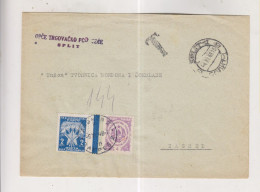 YUGOSLAVIA,1948 SPLIT Nice Cover To Zagreb Postage Due - Lettres & Documents