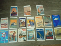 Lot De 17 Cpa Publicitaires Lignes Des Bateaux  Des Messageries Maritimes  Top Collection - Collections & Lots