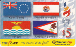 TARJETA DE LAS FIJI CON UNAS BANDERAS (BANDERA-FLAG) SOUTH PACIFIC GAMES SUVA 2003 - Fiji