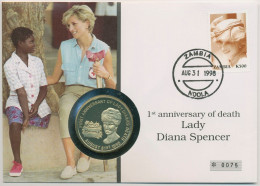 Sambia 1998 Prinzessin Diana Numisbrief 1000 Kwacha (N385) - Zambie