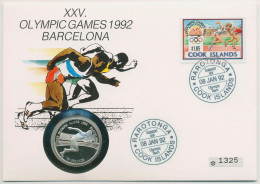 Cook-Inseln 1992 Olympische Sommerspiele Barcelona Numisbrief 10 Dollar (N434) - Cook Islands