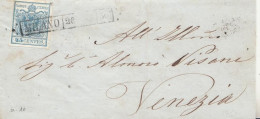 1789 - LOMBARDO VENETO - Involucro .del 1850 Da Milano A Venezia Con Cent. 45 Azzurro Chiaro - 1a Tiratura - - Lombardo-Venetien