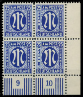 BIZONE AM-POST Nr 28Cz Postfrisch VIERERBLOCK ECKE-URE X81E54A - Nuevos