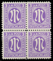 BIZONE AM-POST Nr 1z Postfrisch VIERERBLOCK X81EAFA - Neufs