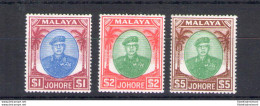 1949-55 Malaysian States - Johore - Stanley Gibbons N. 145-146-147 - Sultan Sir Ibrahim - 1$ - 2$ - 5$ - MH* - Autres & Non Classés