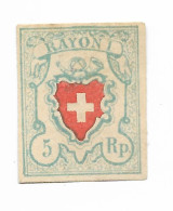 SWITZERLAND Sc# 9 Mint FORGERY - 1843-1852 Federal & Cantonal Stamps