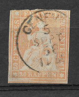 SWITZERLAND Yv# 29b USED A Small Thin Dot - Gebraucht