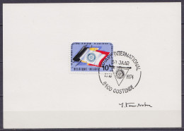 N°1732 (50 Ans Rotary International) Sur Carte Oblit. 1e Jour OSTENDE /19.10.1974 Signée Jean Van Noten - Brieven En Documenten