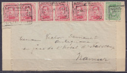 Enveloppe-lettre En Exprès Affr. 5x N°138 + N°137 Càd CF Privé [NORD-BELGE 1 /-3 AOUT 1920/ LUSTIN] Pour NAMUR (au Dos:  - Nord Belge