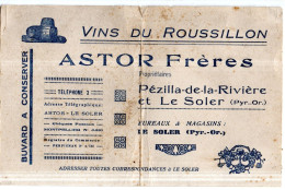 Buvard   Vins Du Rousillon * Astor Frères à Pézilla De La Rivière Et Le Soler - Farm