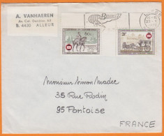 BELGIQUE     Lettre Pub De ALLEUR  Postée à LIEGE  1972    Avec Composition  De 2 Timbres Pour 95 PONTOISE - Cartas & Documentos