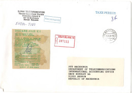 BIG COVER - Slovakia ,R - Letter Via Macedonia,canceled 1994,DOUANE - Covers & Documents