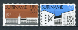 SURINAME 630/631 MNH 1974 - 100 Jaar Wereldpostvereniging (U.P.U.). - Suriname ... - 1975