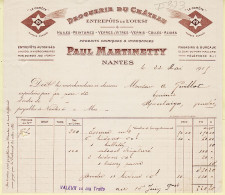 30755 / ⭐ ◉ NANTES Droguerie Du Chateau Paul MARTINETTY Produits Chimiques Hydrofuges Facture 05-1915 à GUILLOT Montaigu - Droguerie & Parfumerie