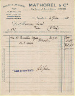 30759 / ⭐ ◉ NANTES Produits Chimiques MATHOREL Bouillie Azur 23 Rue Dahomey Facture 04-06-1926 à AVRIL Vue - Agricultura