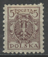 Pologne - Poland - Polen 1921-22 Y&T N°222 - Michel N°151 * - 5m Aigle National - K9 - Unused Stamps