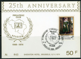 (B) Philatelic Club Belgium 25th Anniversary 1724 - 1974 - Souvenir Cards - Joint Issues [HK]