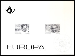 Zwart Wit Velletje 1996 - Europa Beroemde Belgische Vrouwen 2636/2637 - Feuillets N&B Offerts Par La Poste [ZN & GC]