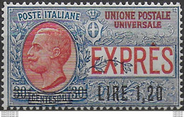 1921 Italia Espresso Lire 1,20 Su 30c. 1v. Bc MNH Sassone N. 5 - Autres & Non Classés