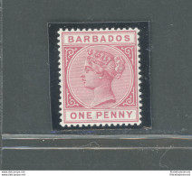 1882- 86 BARBADOS, Stanley Gibbons N. 92, 1 D. Carminio - MNH** - Andere & Zonder Classificatie