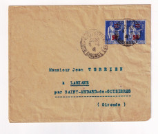 Lettre 1941 Type Paix  90c + Surcharge Bordeaux Gironde - 1932-39 Vrede