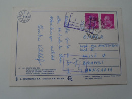 D203255     CPM Gibraltar - Sent From Spain To Hungary  -Double  Postage Due "Espagne"  Spain And Hungary - Gibraltar