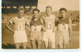 Carte Photo - Match D'athlétisme France-Finlande à Colombes 1929 - Coureurs Finlandais Et Français - Athlétisme