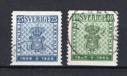 ZWEDEN Yvert 395/396° Gestempeld 1955 - Gebruikt